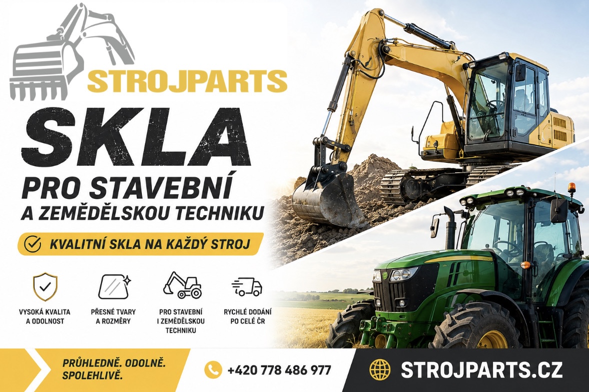 Rozbité okno na bagru či traktoru? Bezpečnostní kabinová skla pro stavební a zemědělskou techniku (Kompletní průvodce)
