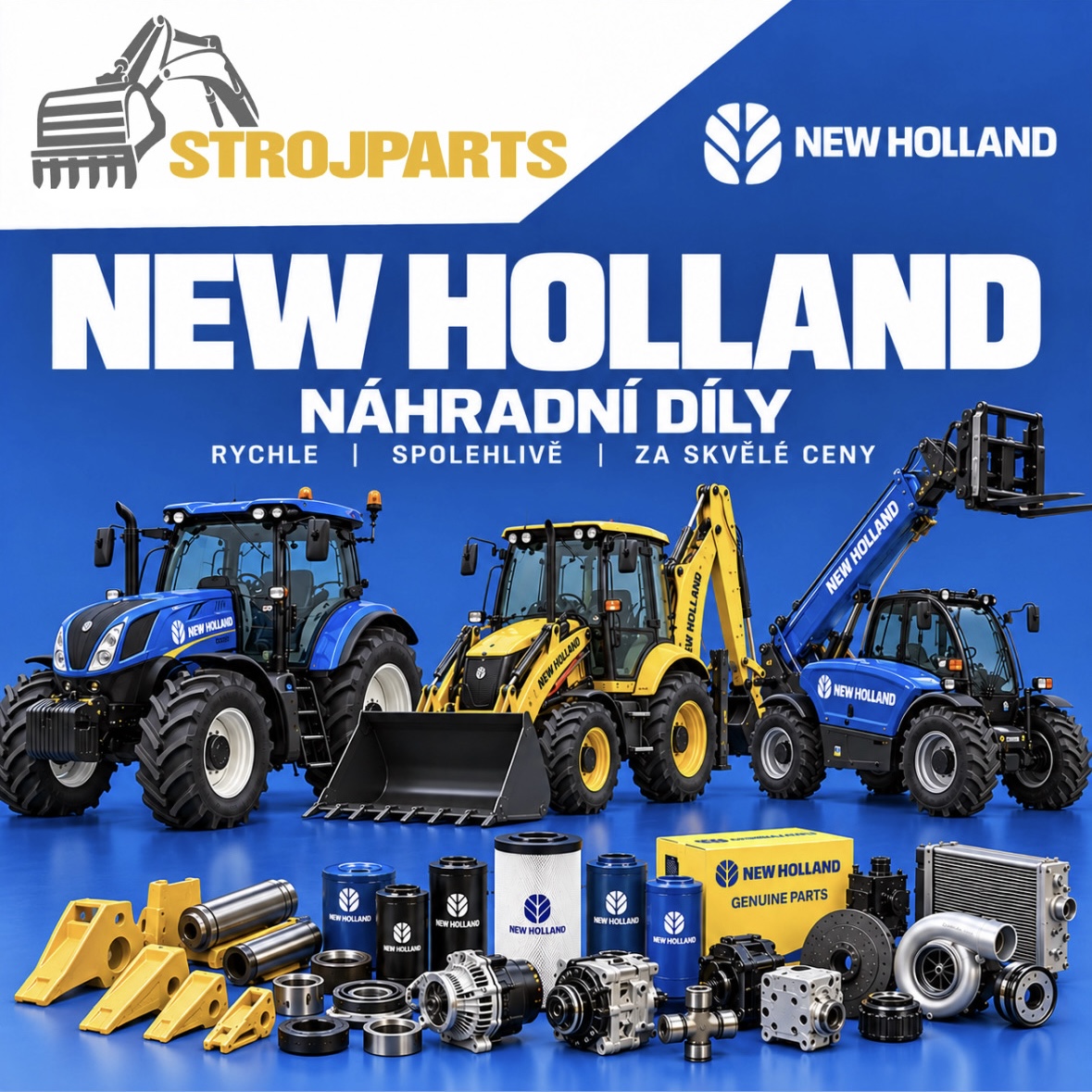 Náhradní díly New Holland na traktory, kombajny a stavební stroje