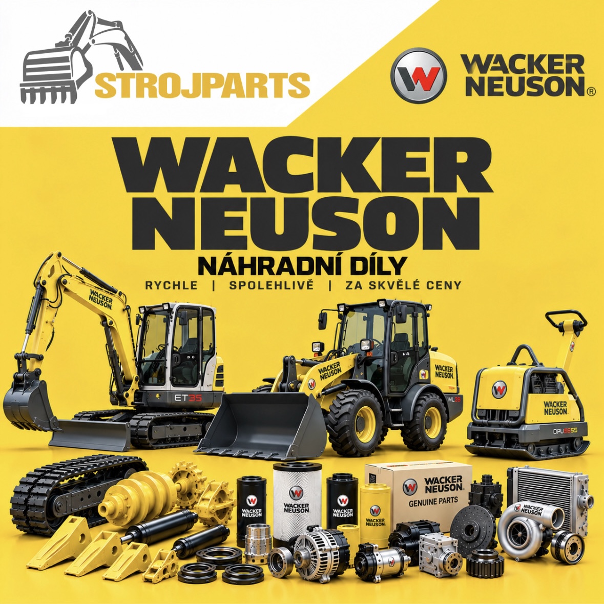 Náhradní díly Wacker Neuson na minibagry, nakladače a kompaktní stroje