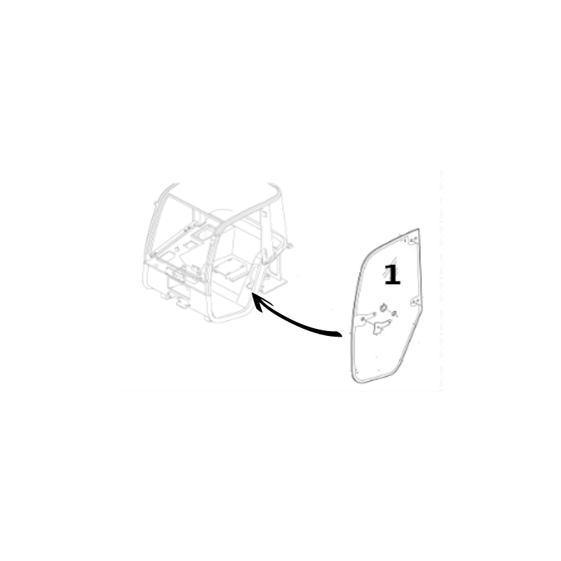 SKLO DVEŘÍ LEVÁ STRANA SÍTOTISK KOLOVÝ NAKLADAČ VOLVO L20B L25B 11306247
