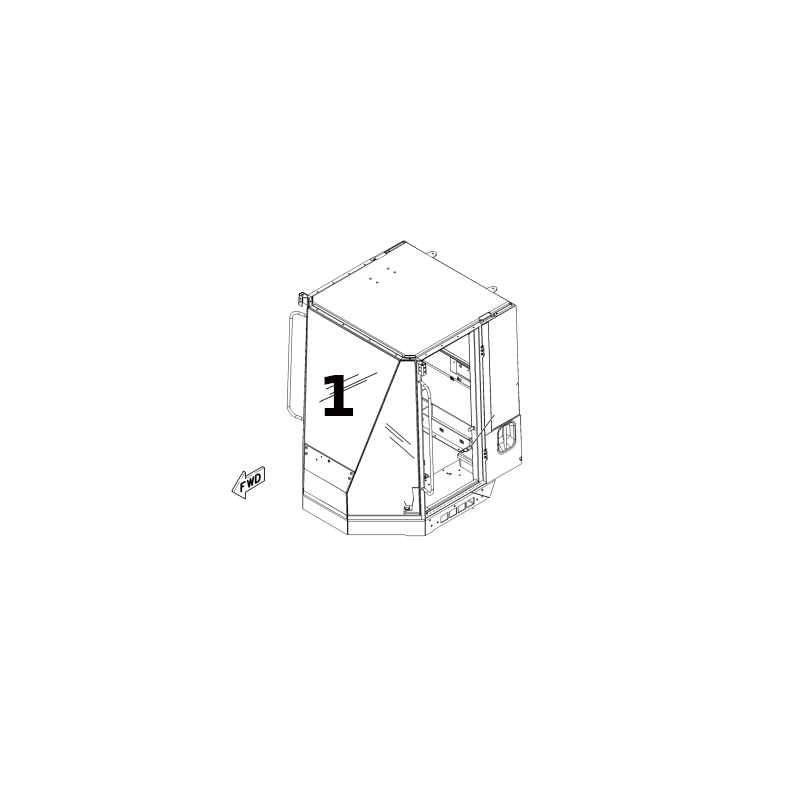 SKLO ČELNÍ LAMINOVANÉ CAT 924G CS423E KOLOVÝ NAKLADAČ/HOUPADLO 1076145