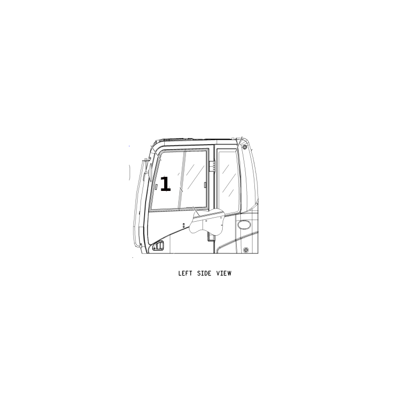 SKLO DVEŘÍ HORNÍ POSUVNÉ PRO MINIBAGR/PÁSOVÝ BAGR CAT 307D 318C 320D 1566475