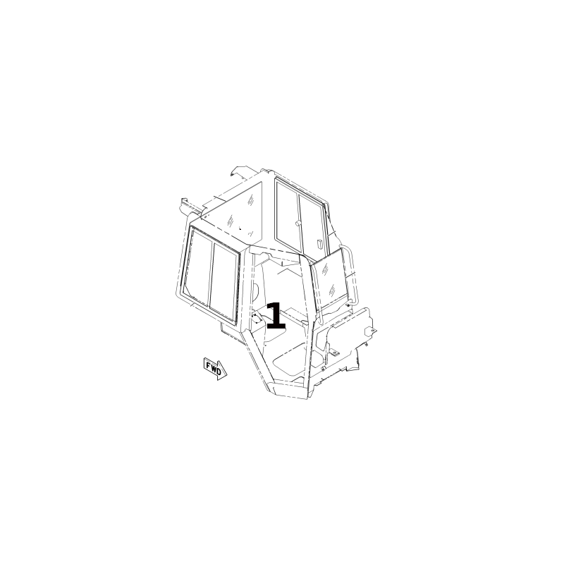 SKLO DVEŘÍ PRAVÁ STRANA SÍTOTISK PÁSOVÝ DOZER CAT D5N D6N 1671452