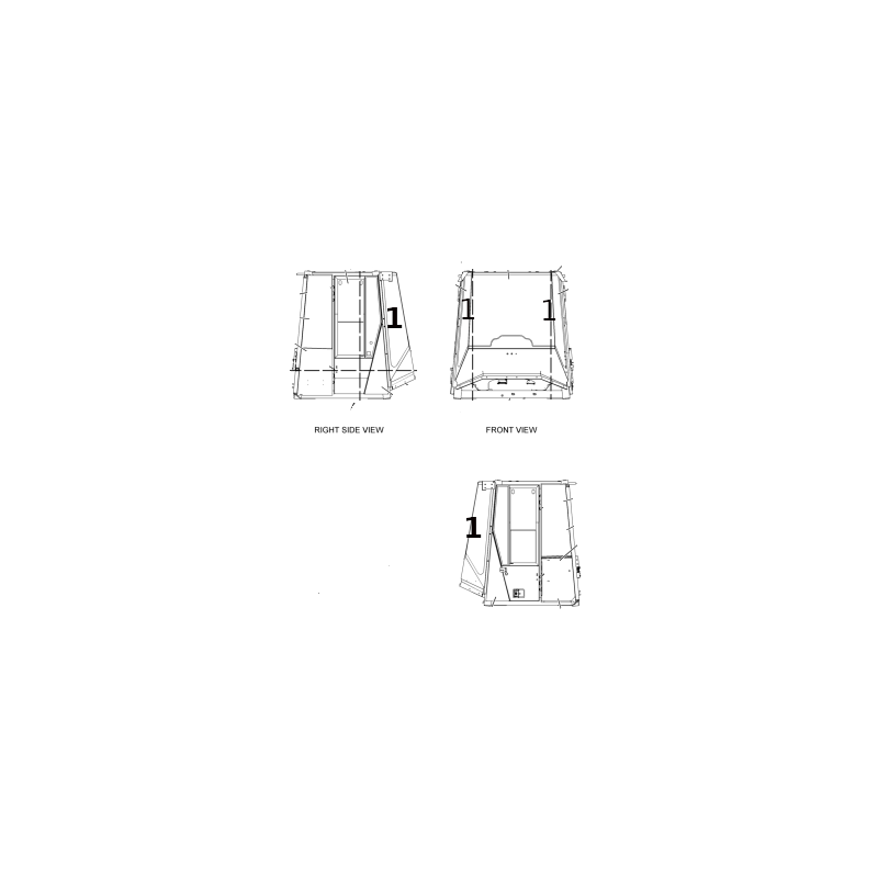 SKLO ČELNÍ LEVÉ/PRAVÉ PRO KOLOVÝ NAKLADAČ CAT 950G 1732143 LAMINOVANÉ