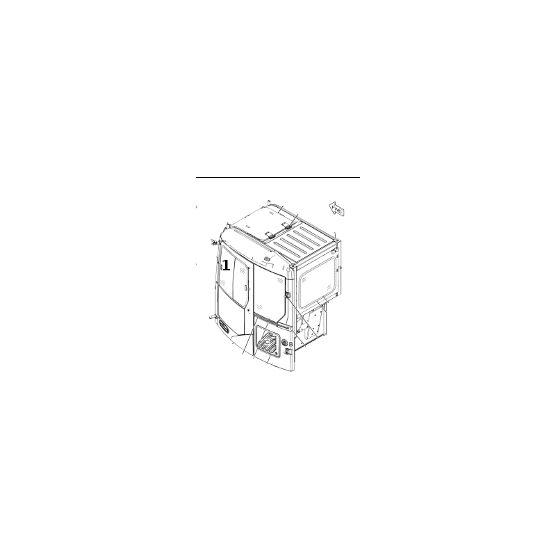 SKLO DVEŘÍ HORNÍ POSUVNÉ MINIBAGR/PÁSOVÝ BAGR CAT 308D CR 314E CR 2141234