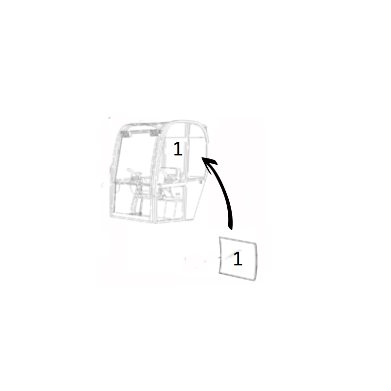 SKLO ZADNÍ SE SÍTOTISKEM MINIBAGR JCB 8014 8018 236/07304