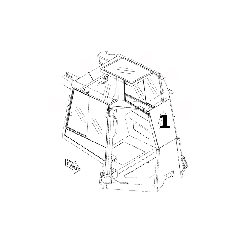 SKLO ČELNÍ LAMINOVANÉ PÁSOVÝ DOZER CAT D5K 2476582