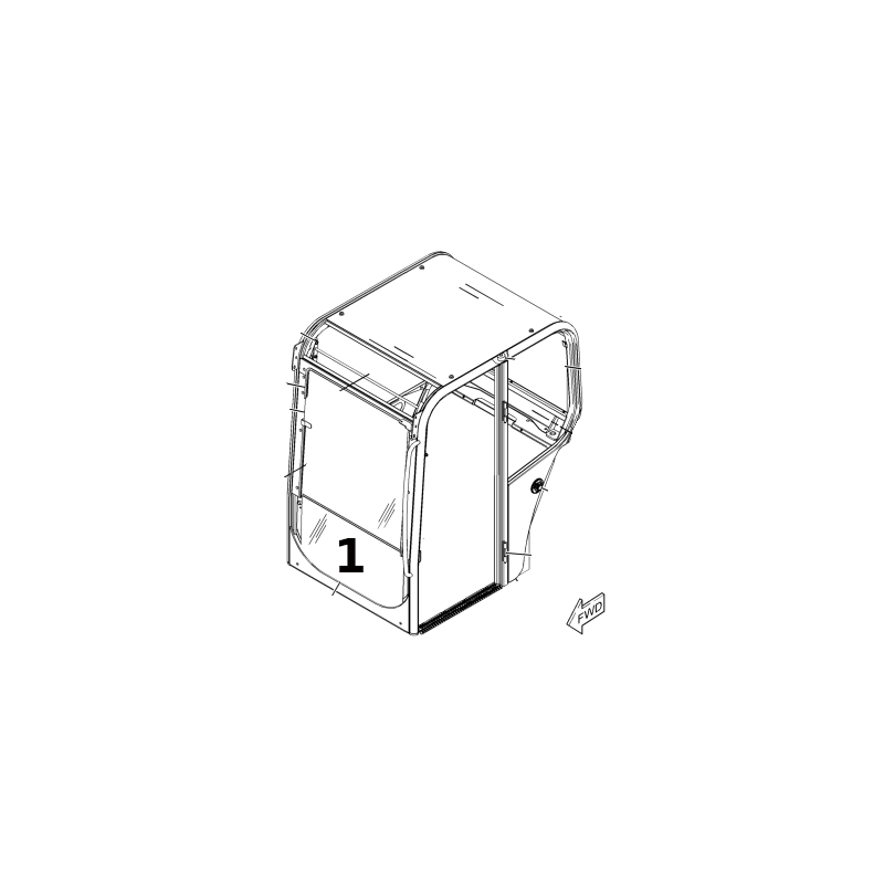 SKLO ČELNÍ SPODNÍ SÍTOTISK MINIBAGR CATERPILLAR 301.6C 302.5C 2490193