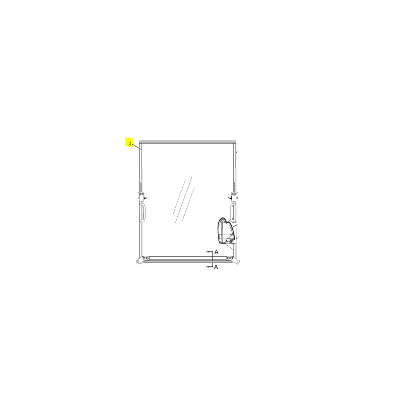 SKLO ČELNÍ HORNÍ LAMINOVANÉ PRO MINIBAGR CAT 303.5C CR 305.5D CR 305.5E CR 2886841