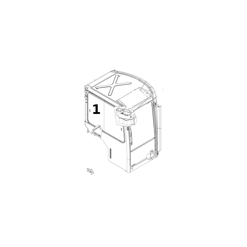 PRAVÉ SKLO MINIBAGR CAT 303.5D 305C CR 3148294