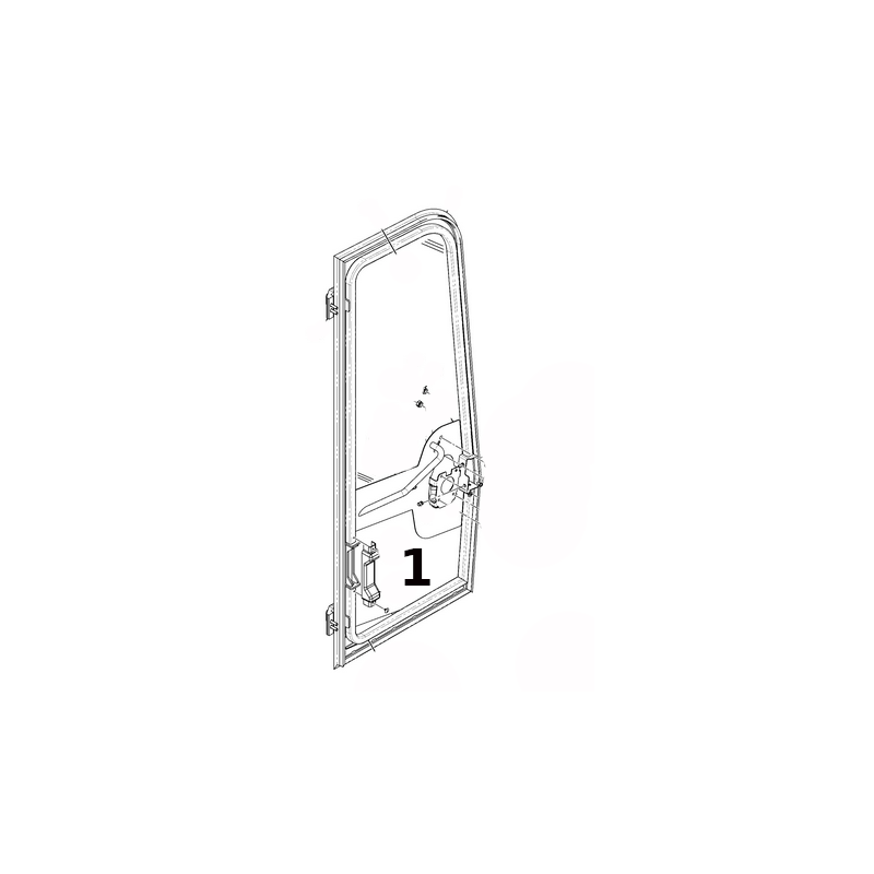 SKLO DVEŘÍ SPODNÍ LEVÁ STRANA SÍTOTISK MINIBAGR JCB 48Z-1 335/H2993
