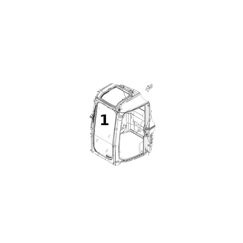 SÍTOTISKEM SÍTOTISKLAMINOVANÉ SKLO PŘEDNÍ HORNÍ ČÁSTI MINIBAGR/PÁSOVÉ BAGÁR CAT 308C 314E CR 3531912