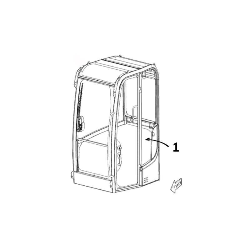 SKLO BOČNÍ ZA DVEŘMI SÍTOTISK MINIBAGR CAT 302.7D CR 3701489