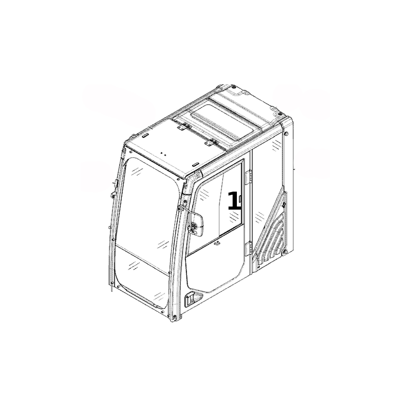 SKLO DVEŘÍ HORNÍ ZADNÍ POSUVNÉ PÁSOVÝ BAGR CATERPILLAR 320D 318E 323F 3835582