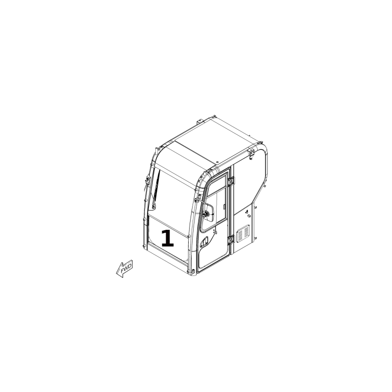 SKLO ČELNÍ SPODNÍ MINIBAGR CAT 307E 308E CR 3898667