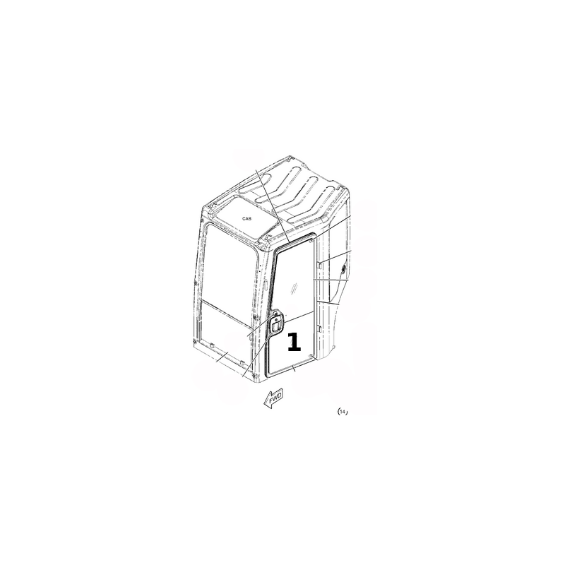 SPODNÍ SKLO DVEŘÍ SÍTOTISK MINIBAGR CATERPILLAR 304.5E2 CR 4287908