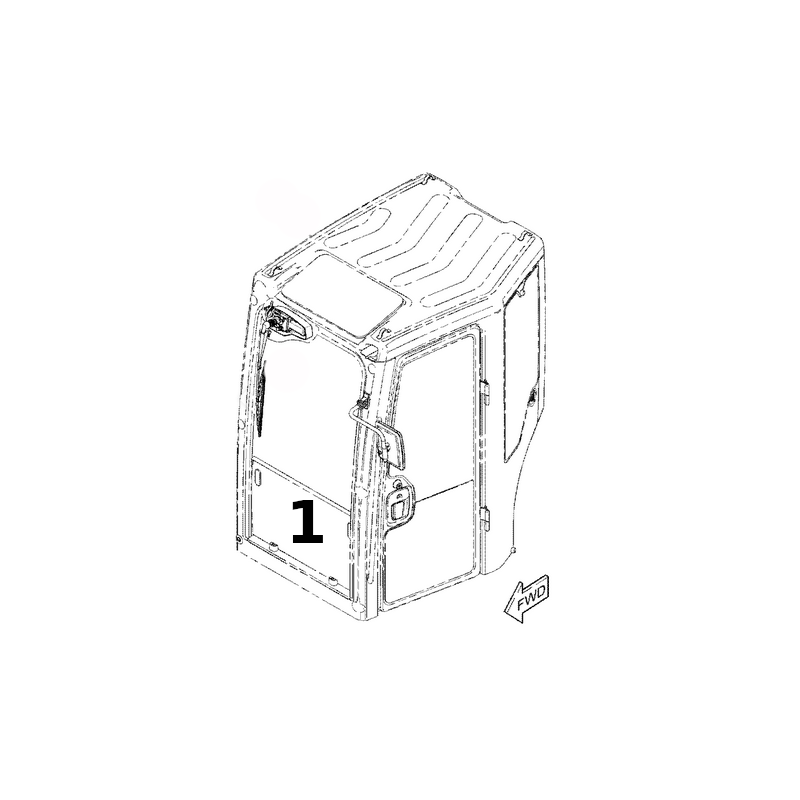 SKLO ČELNÍ SPODNÍ MINIBAGR CAT 304.5E2 4287912
