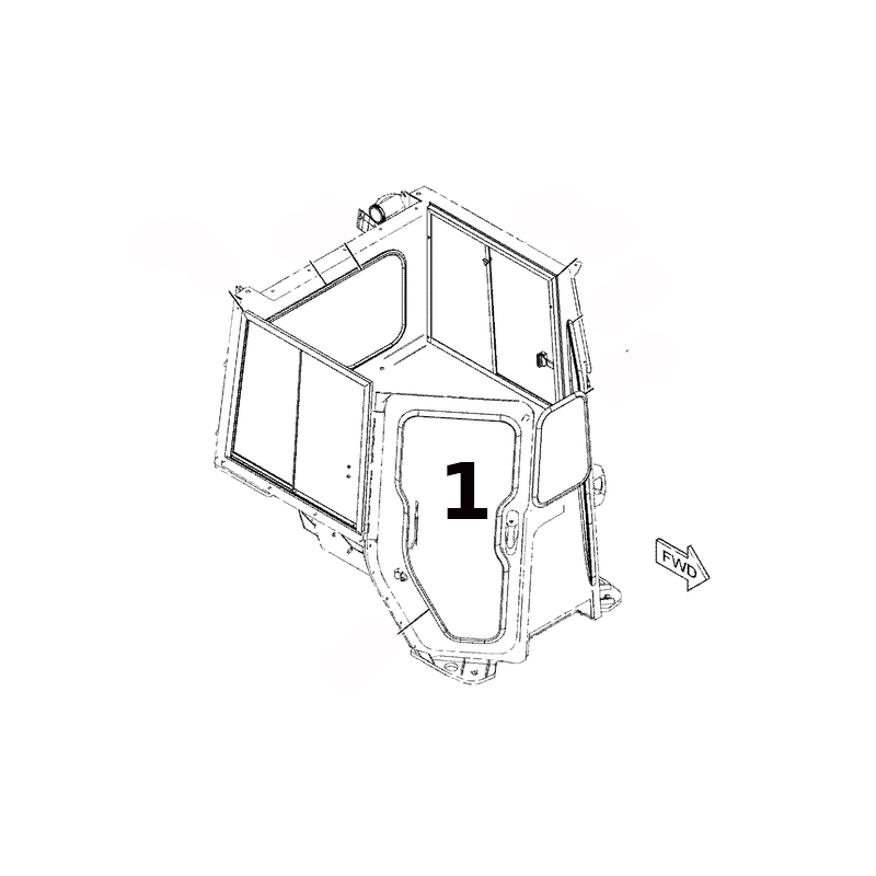 SKLO DVEŘÍ LEVÉ/PRAVÉ LAMINOVANÉ PRO PÁSOVÝ DOZER CAT D6 5327731 - TLOUŠŤKA 10,6 MM