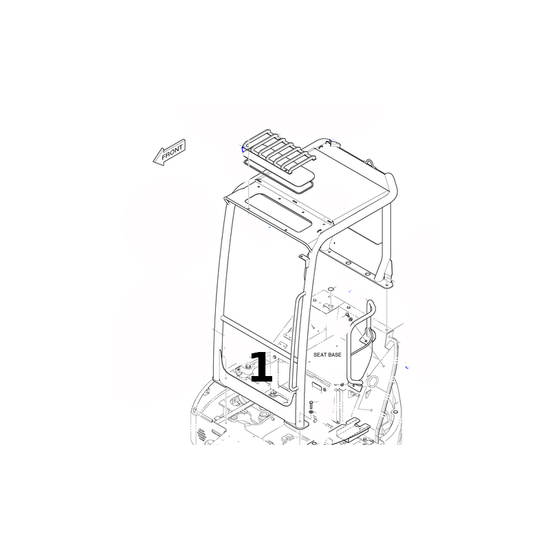 SKLO ČELNÍ SPODNÍ SÍTOTISK MINIBAGR BOBCAT E27Z DOOSAN DX27Z 7351880