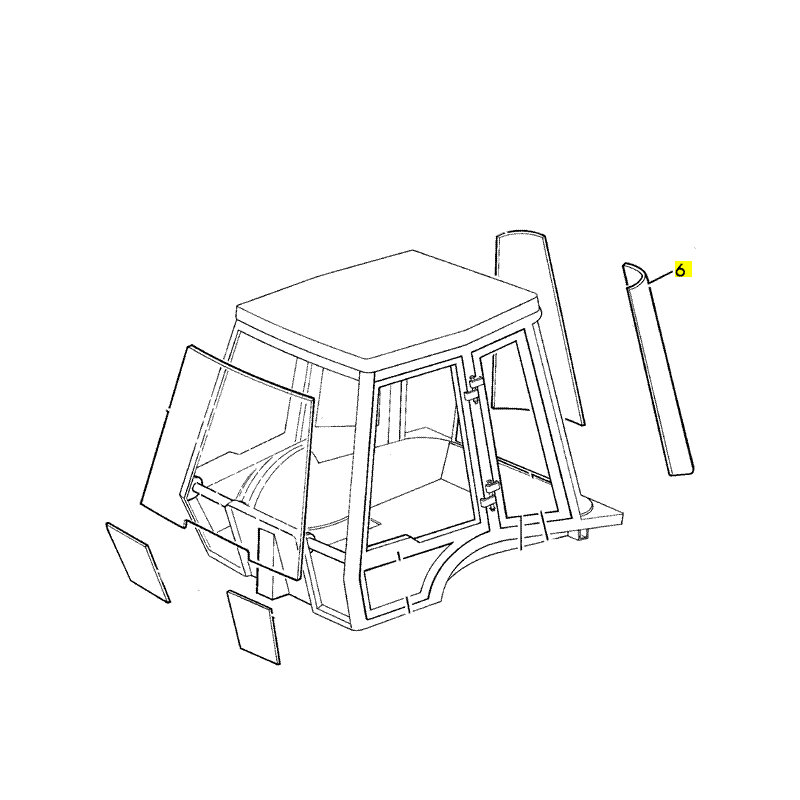 SKLO ZADNÍ LEVÉ LAMINOVANÉ JCB RYPADLO-NAKLADAČ 3CX 4CX 827/30481