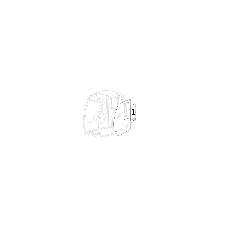 SKLO DVEŘÍ HORNÍ POSUVNÉ MINIBAGR JCB 8080ZTS 8085ZTS 827/80236