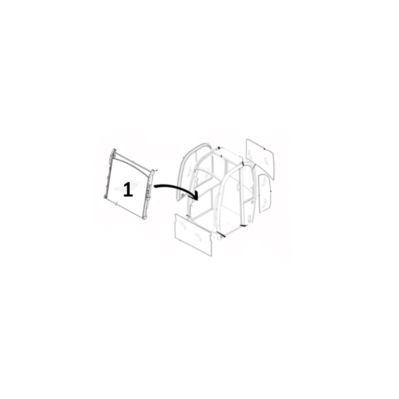 SKLO ČELNÍ HORNÍ SÍTOTISK MINIBAGR JCB 8040ZTS 827/80451
